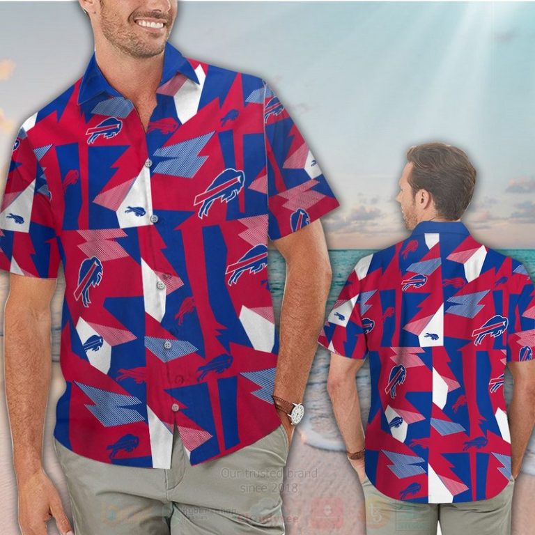 NFL Buffalo Bills Red Blue Hawaiian Shirt Short