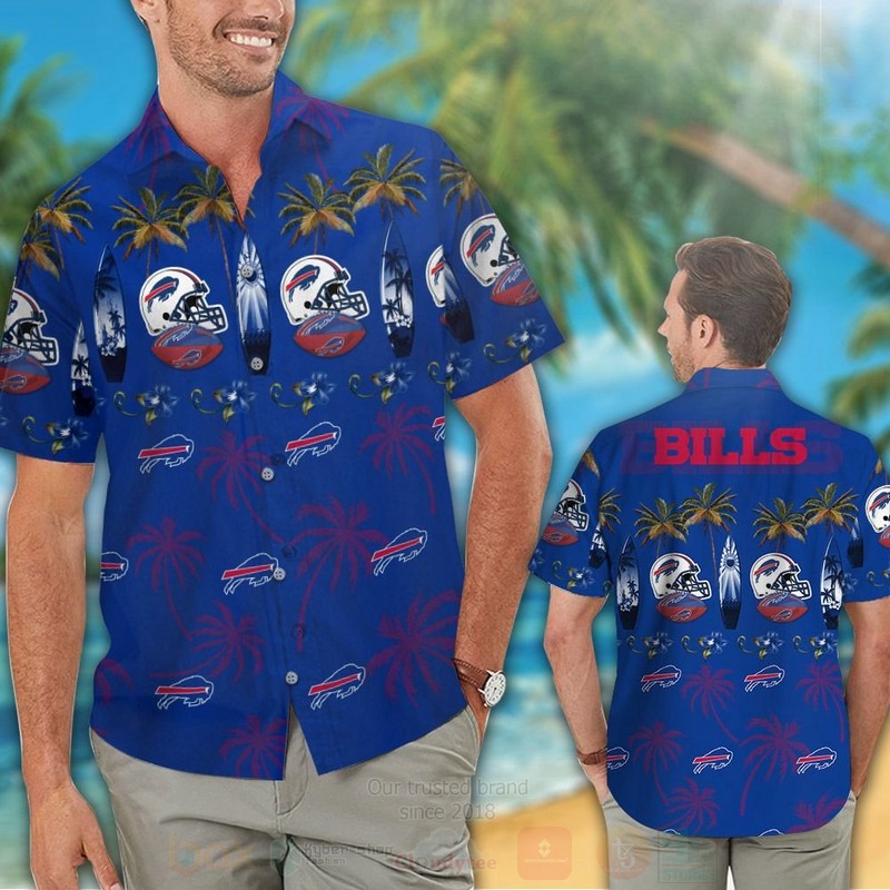 NFL Buffalo Bills Rugby Cap Hawaiian Shirt Short