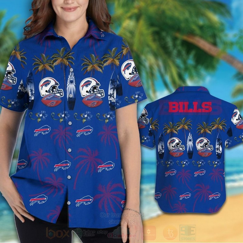 NFL Buffalo Bills Rugby Cap Hawaiian Shirt Short 1
