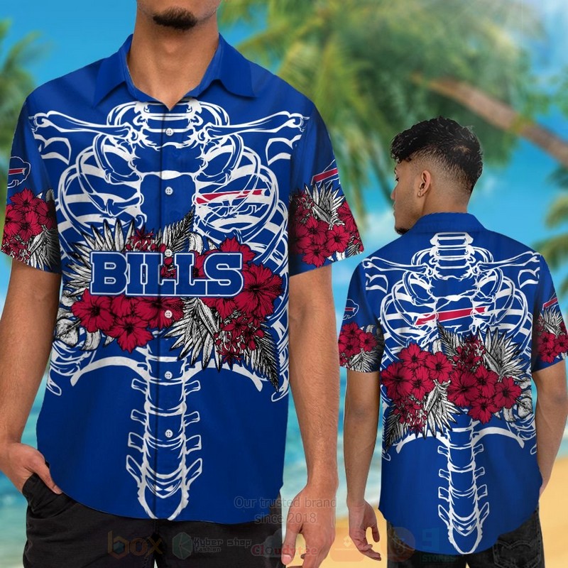 NFL Buffalo Bills Skeleton Hawaiian Shirt Short