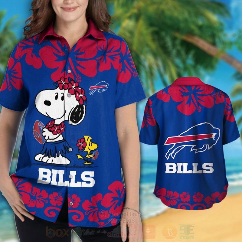 NFL Buffalo Bills Snoopy and Woodstock Hawaiian Shirt Short 1