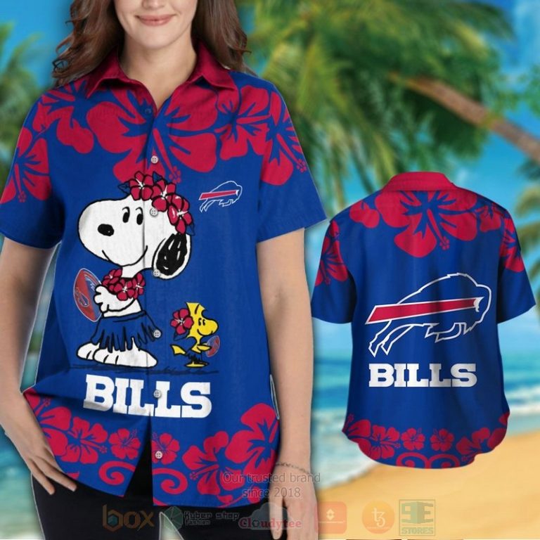 NFL Buffalo Bills Snoopy and Woodstock Hawaiian Shirt Short 1 2