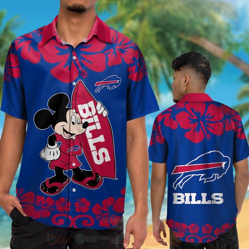 NFL Buffalo Bills and Mickey Mouse Hawaiian Shirt Short