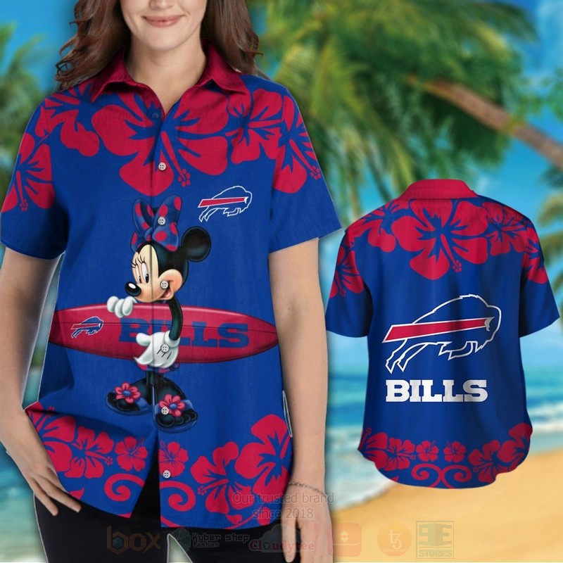NFL Buffalo Bills and Minnie Mouse Hawaiian Shirt Short 1
