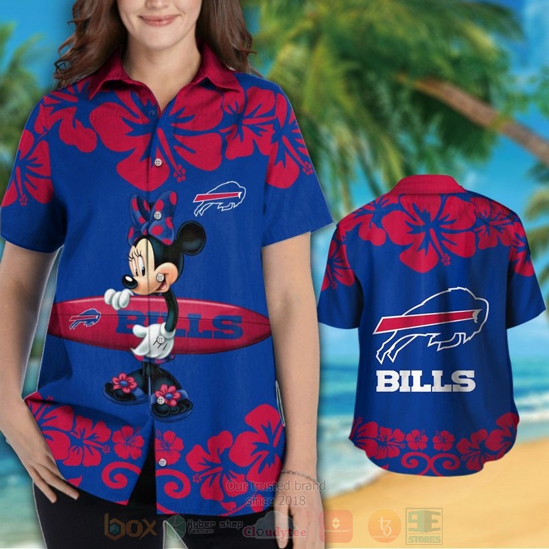 NFL Buffalo Bills and Minnie Mouse Hawaiian Shirt Short 1 2