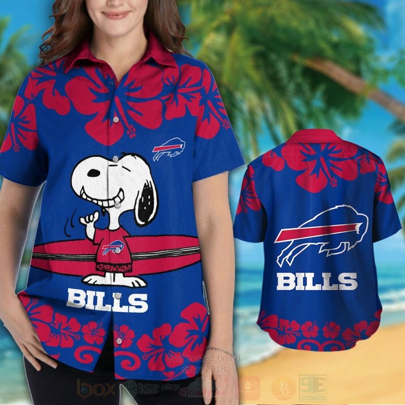 NFL Buffalo Bills and Snoopy Hawaiian Shirt Short 1