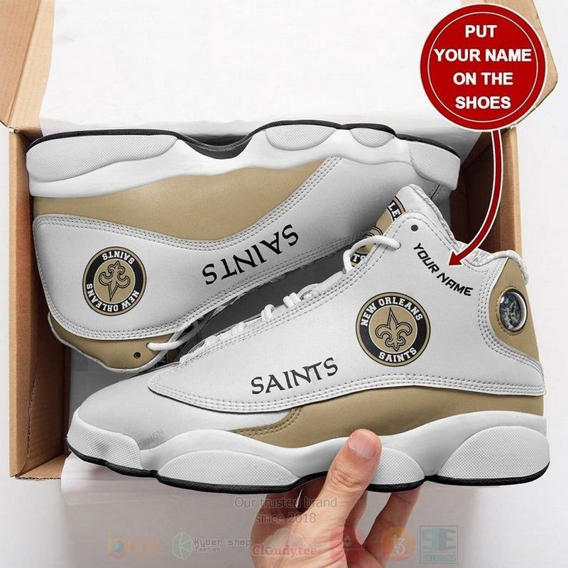 New Orleans Saints NFL Custom Name Air Jordan 13 Shoes