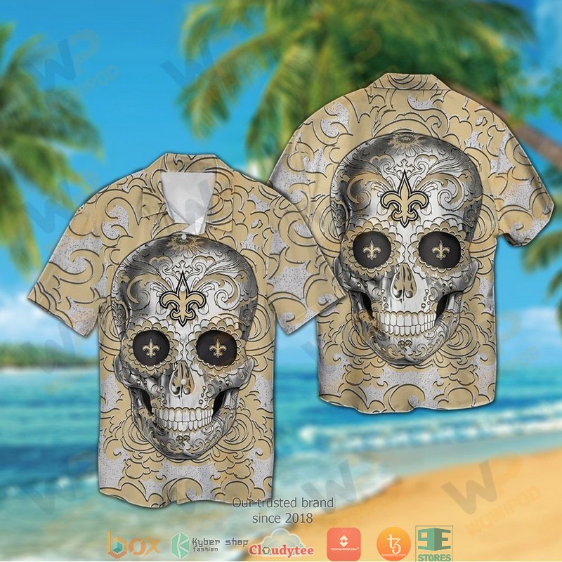 New Orleans Saints Sugar Skull Hawaiian Shirt