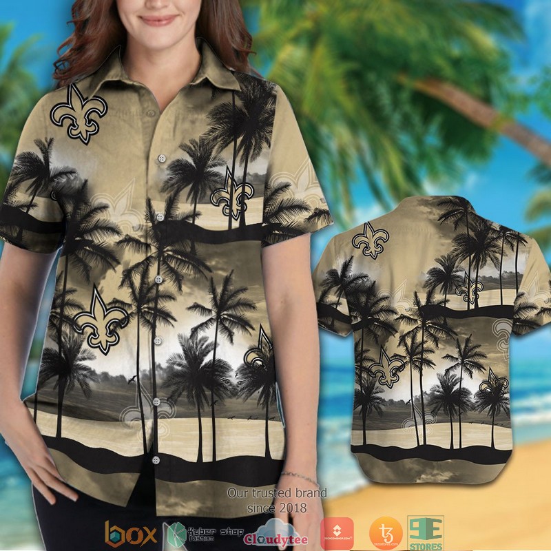 New Orleans Saints coconut island Ocean Hawaiian Shirt short 1 2