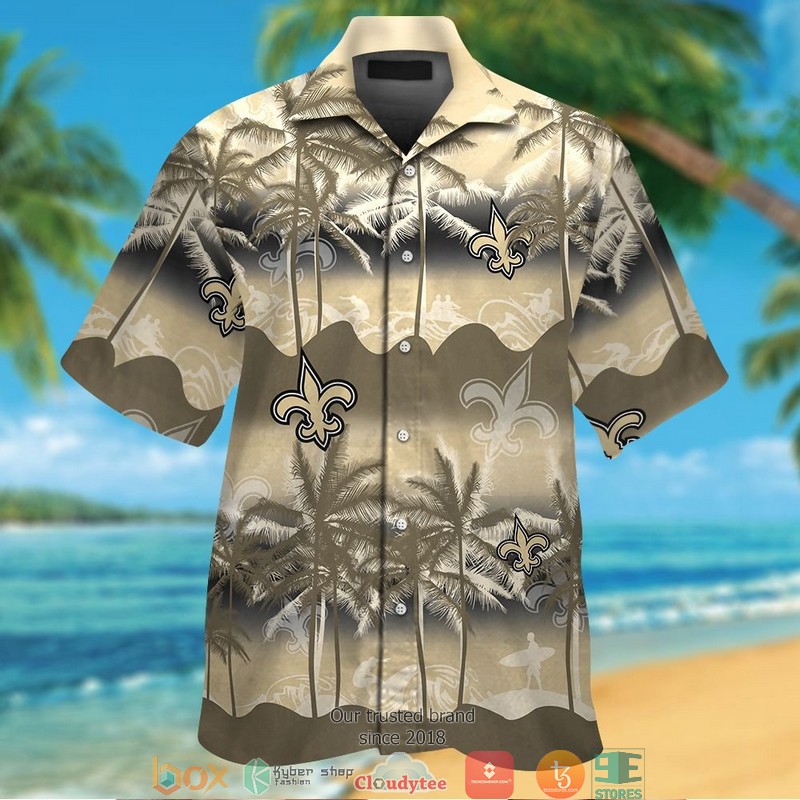 New Orleans Saints coconut island Ocean Waves Hawaiian Shirt short