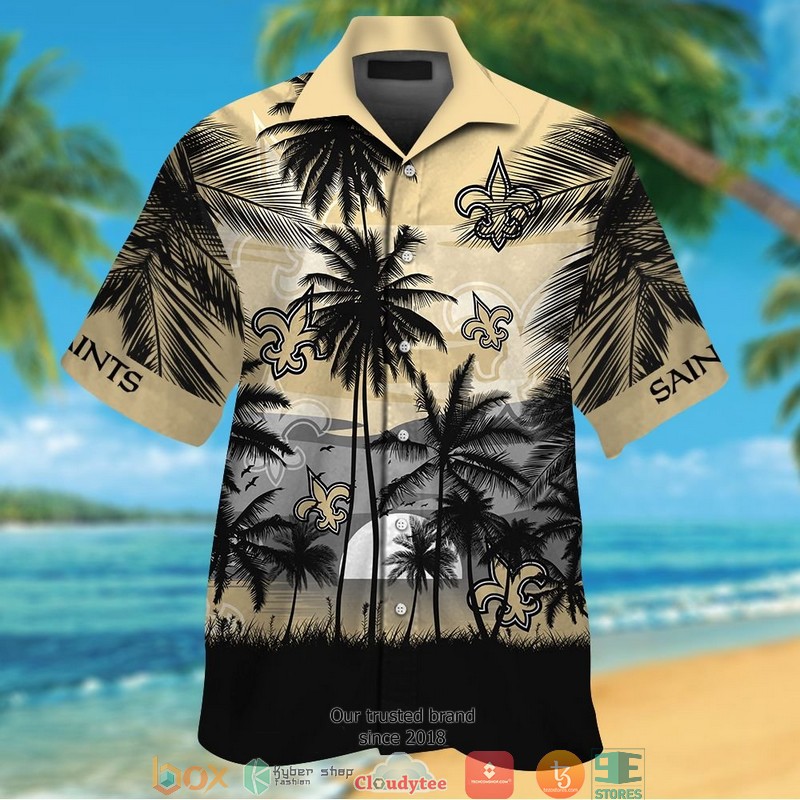 New Orleans Saints coconut island sunset Hawaiian Shirt short