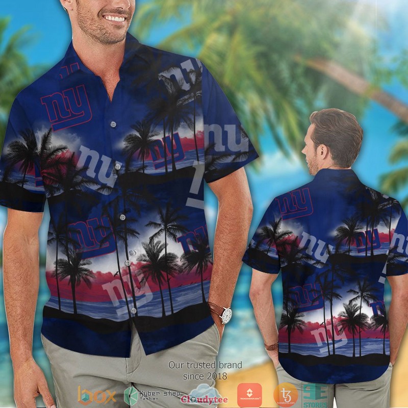 New York Giants Coconut island ocean Hawaiian Shirt short 1