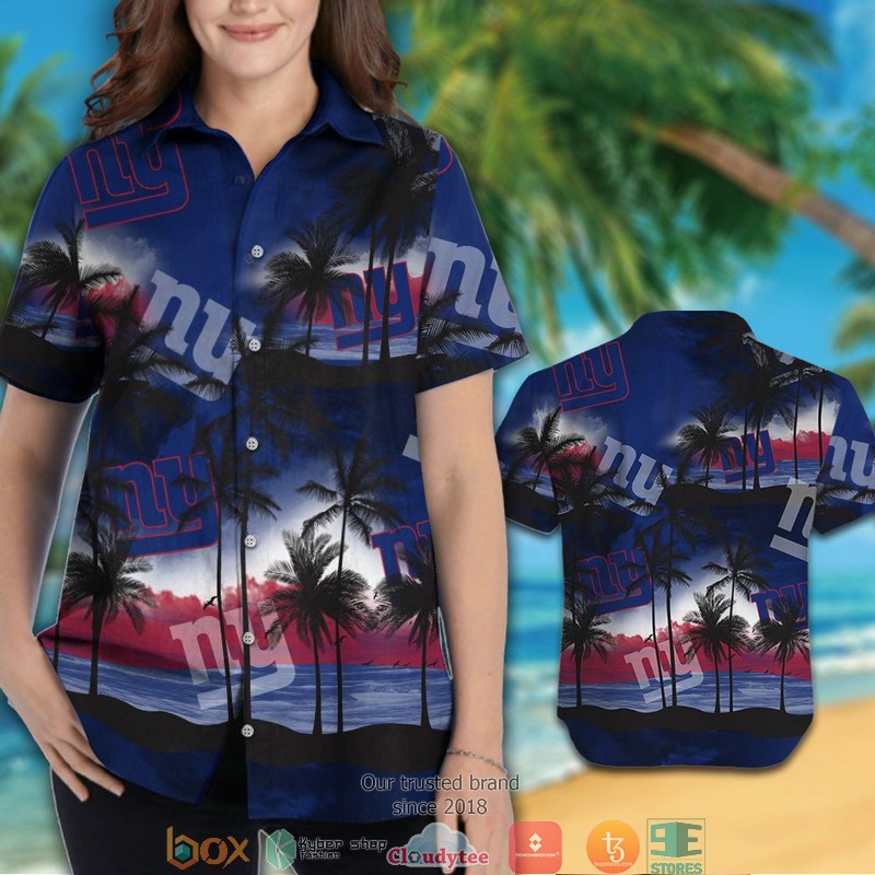 New York Giants Coconut island ocean Hawaiian Shirt short 1 2
