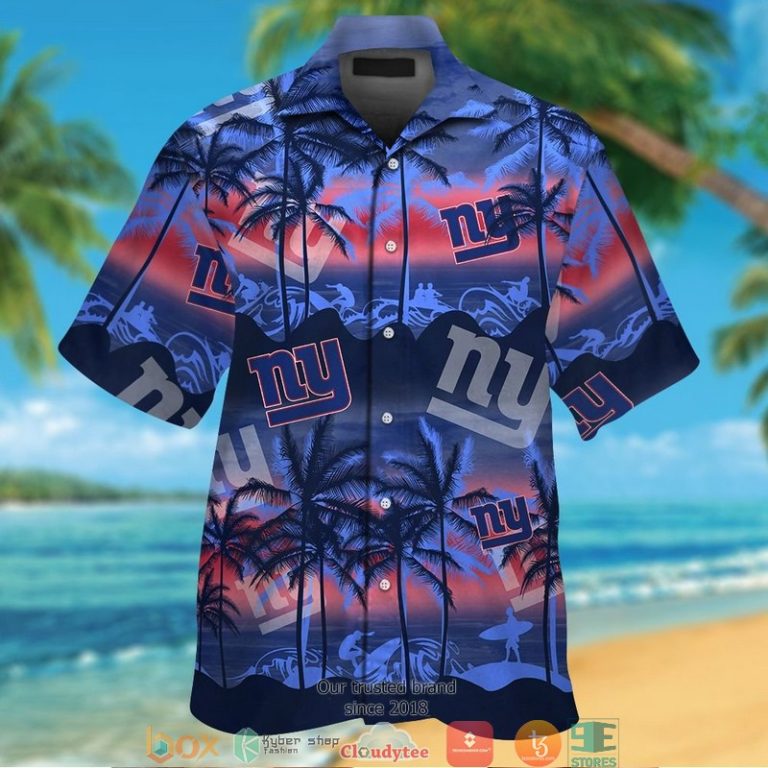 New York Giants Coconut island ocean waves Hawaiian Shirt short