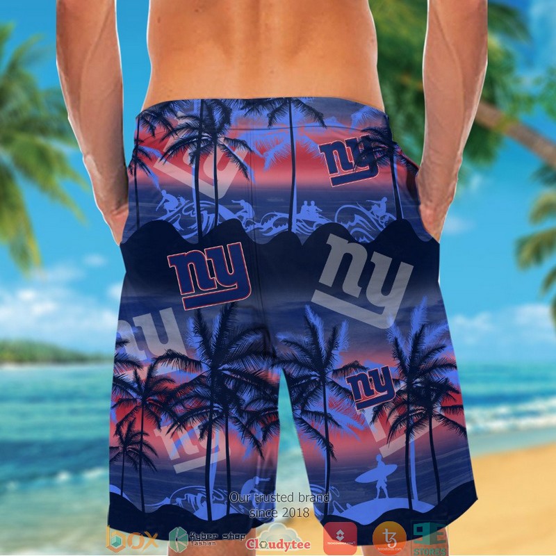 New York Giants Coconut island ocean waves Hawaiian Shirt short 1 2 3 4 5