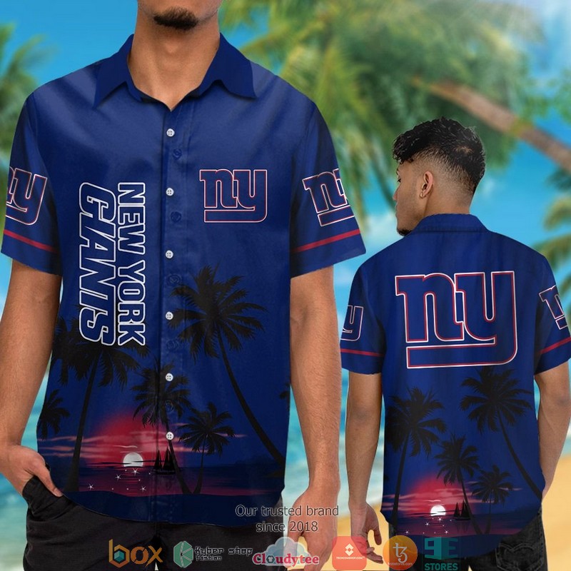 New York Giants Coconut night moon Hawaiian Shirt short 1