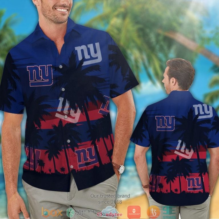 New York Giants Dark Coconut island Hawaiian Shirt short 1