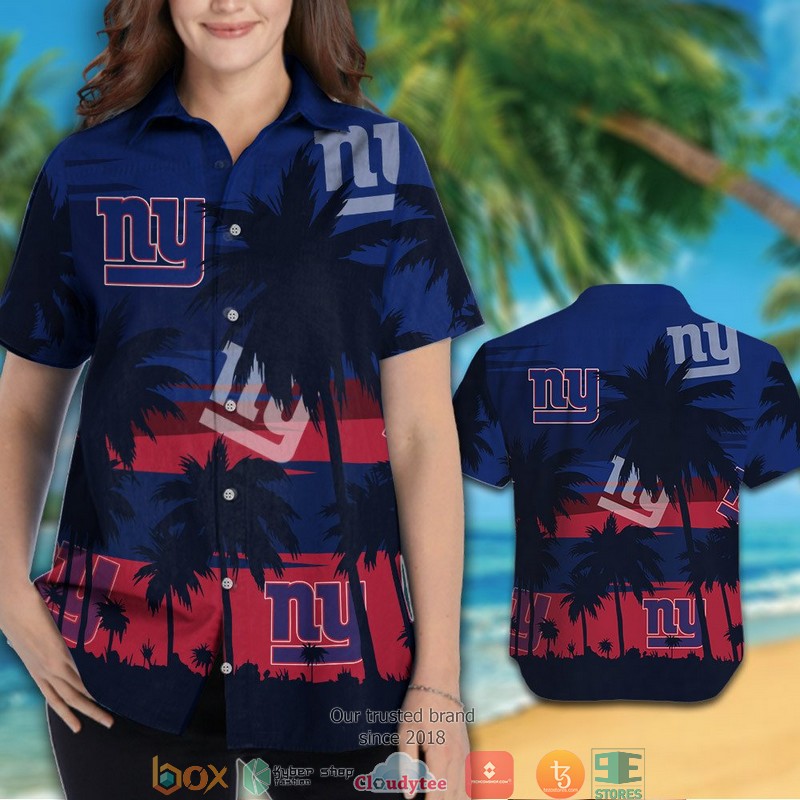 New York Giants Dark Coconut island Hawaiian Shirt short 1 2