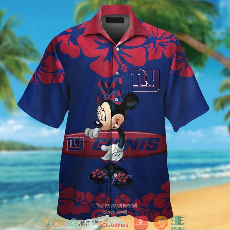 New York Giants Minnie Mouse Hawaiian Shirt short