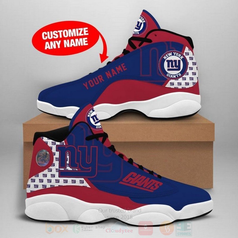 New York Giants NFL Custom Name Air Jordan 13 Shoes