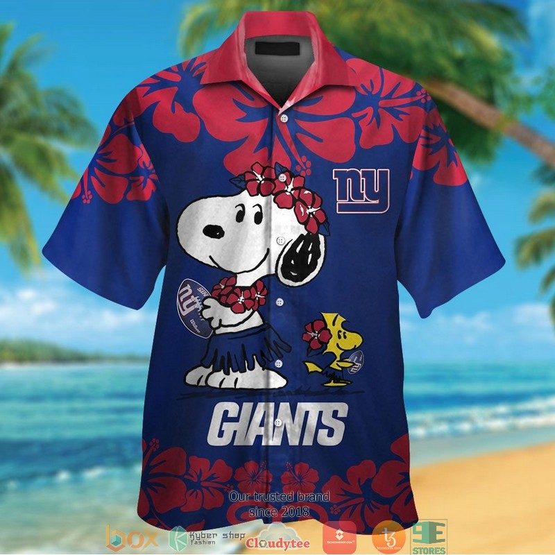 New York Giants Snoopy Hawaiian Shirt short