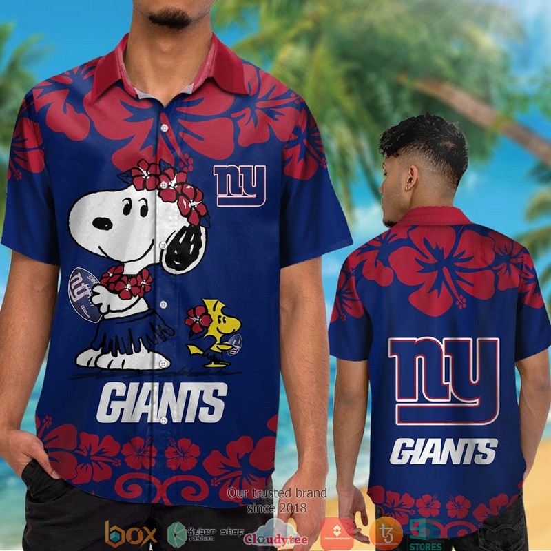 New York Giants Snoopy Hawaiian Shirt short 1