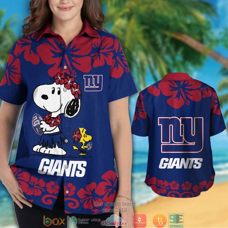 New York Giants Snoopy Hawaiian Shirt short 1 2