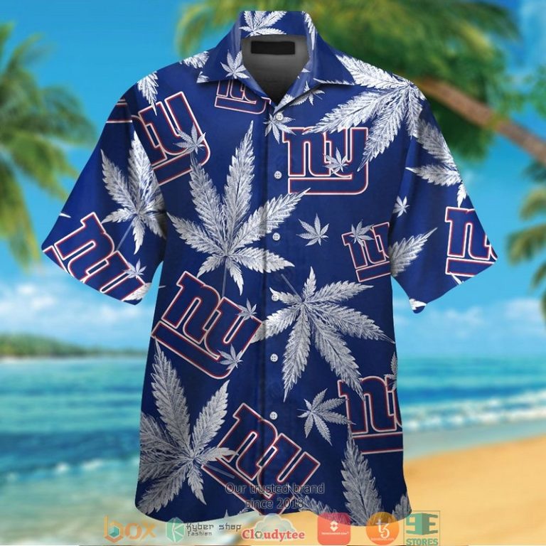 New York Giants cannabis Hawaiian Shirt short