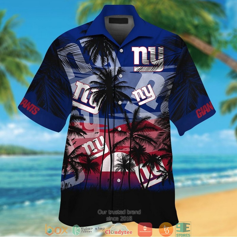 New York Giants coconut island sunset Hawaiian Shirt short