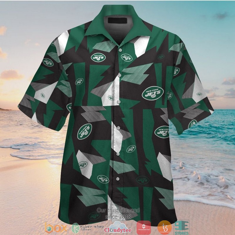 New York Jets Black green pattern Hawaiian Shirt short