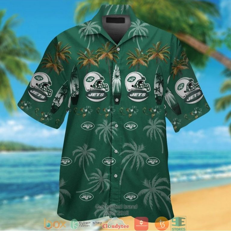 New York Jets Coconut Pattern Hawaiian Shirt short