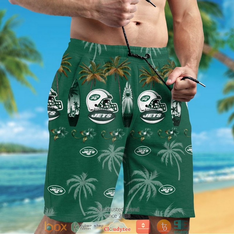 New York Jets Coconut Pattern Hawaiian Shirt short 1 2 3 4