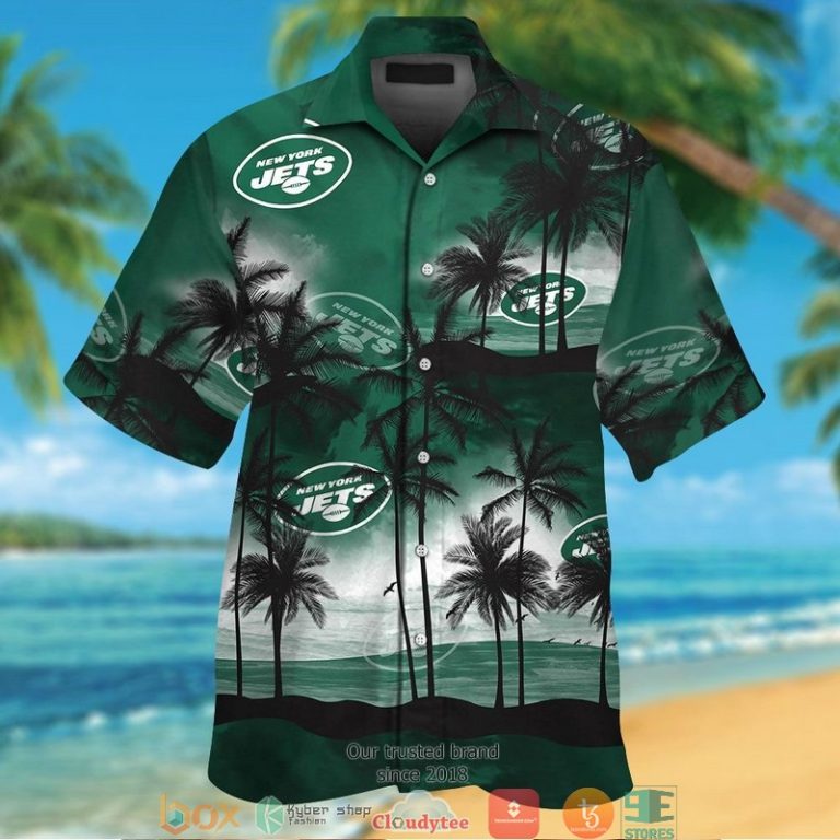 New York Jets Coconut island Ocean Hawaiian Shirt short