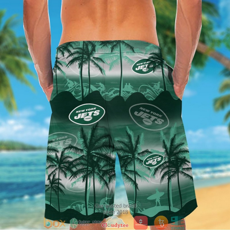 New York Jets Coconut island Ocean Waves Hawaiian Shirt short 1 2 3 4 5