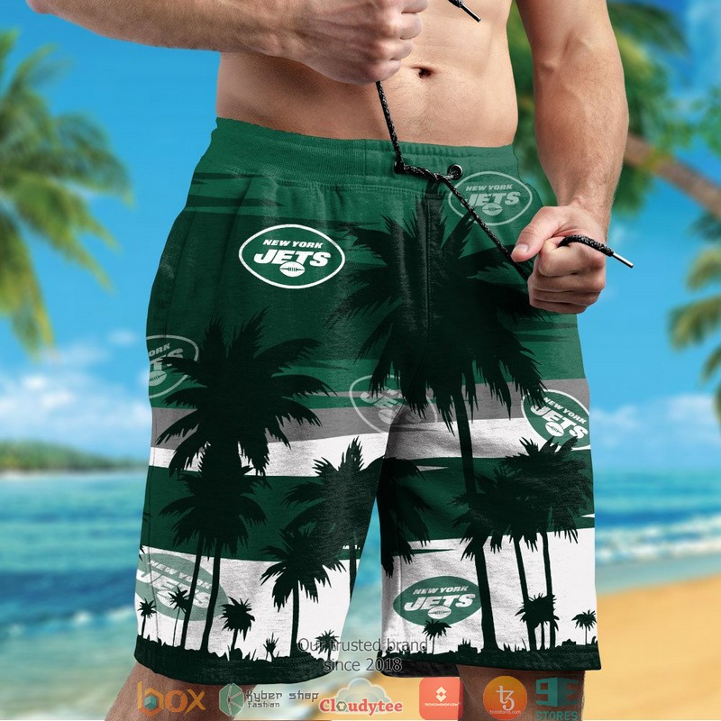 New York Jets Dark Green coconut island Hawaiian Shirt short 1 2 3 4