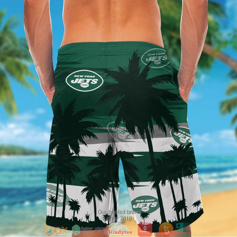 New York Jets Dark Green coconut island Hawaiian Shirt short 1 2 3 4 5