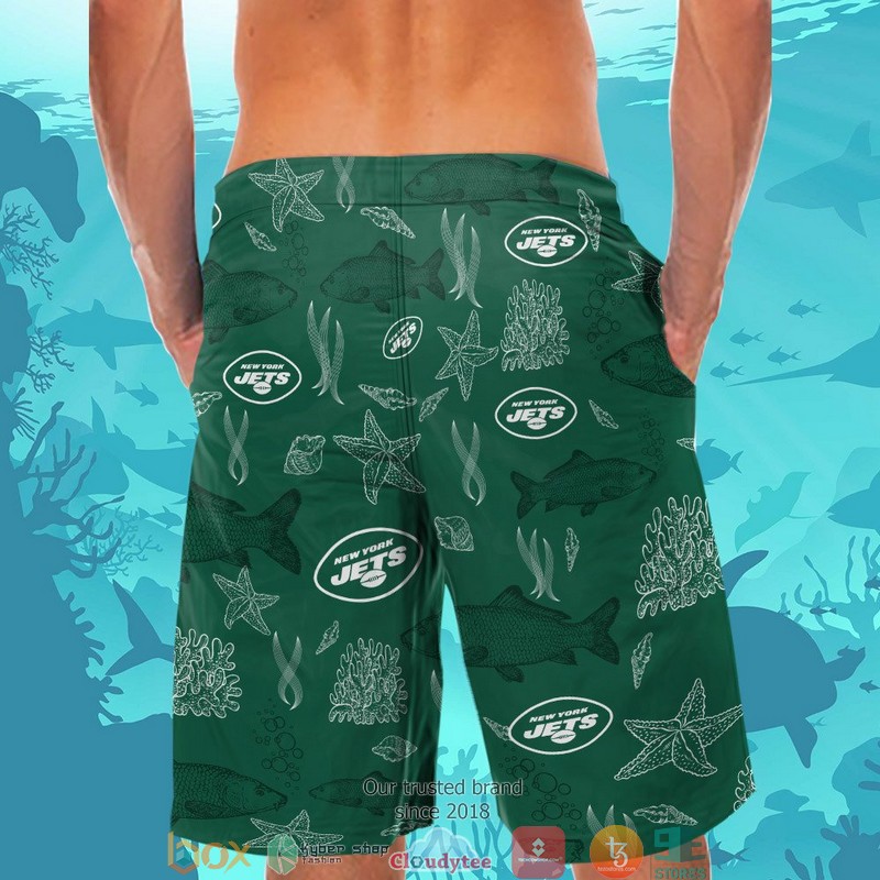 New York Jets Fish Ocean Pattern Hawaiian Shirt short 1 2 3 4 5