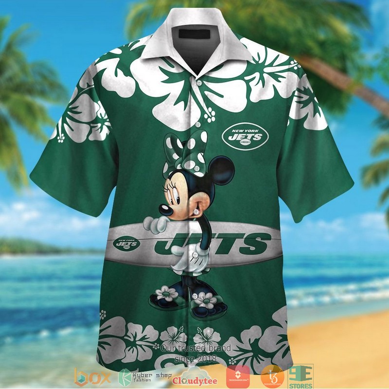 New York Jets Minnie Mouse Hawaiian Shirt short