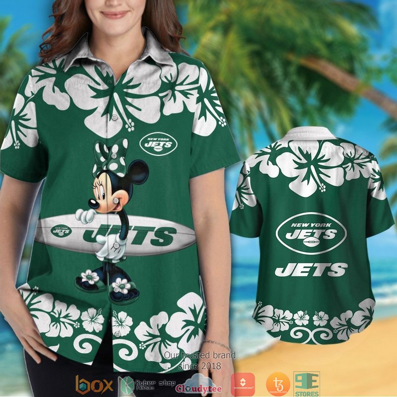 New York Jets Minnie Mouse Hawaiian Shirt short 1 2