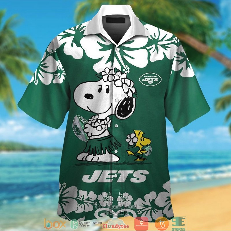 New York Jets Snoopy Hawaiian Shirt short