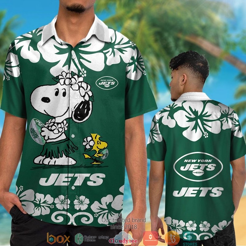 New York Jets Snoopy Hawaiian Shirt short 1