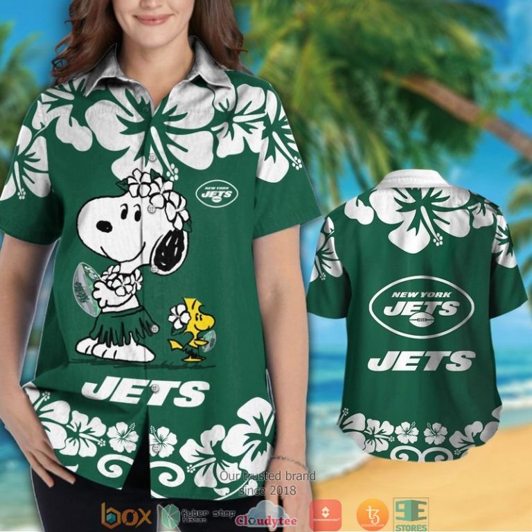 New York Jets Snoopy Hawaiian Shirt short 1 2