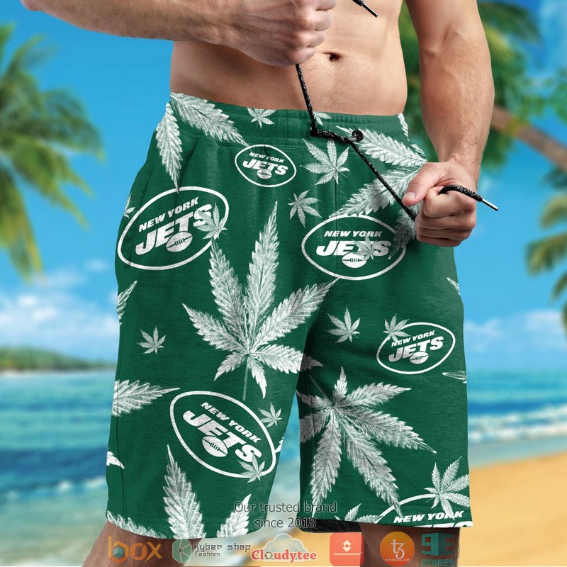 New York Jets cannabis Hawaiian Shirt short 1 2 3 4