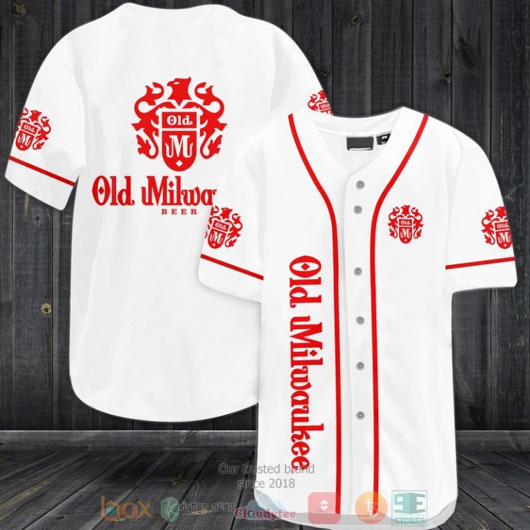 Old Milwaukee beer white red Baseball Jersey