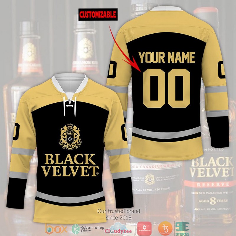 Personalized Black Velvet Jersey Hockey Shirt
