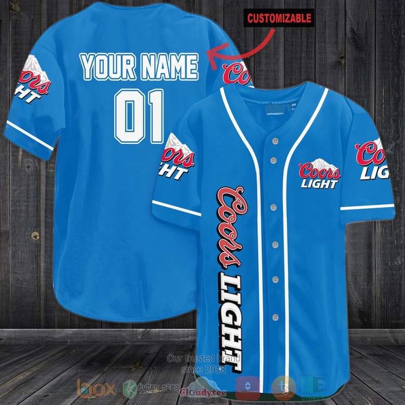 Personalized Coors Light Ribbon custom blue Baseball Jersey