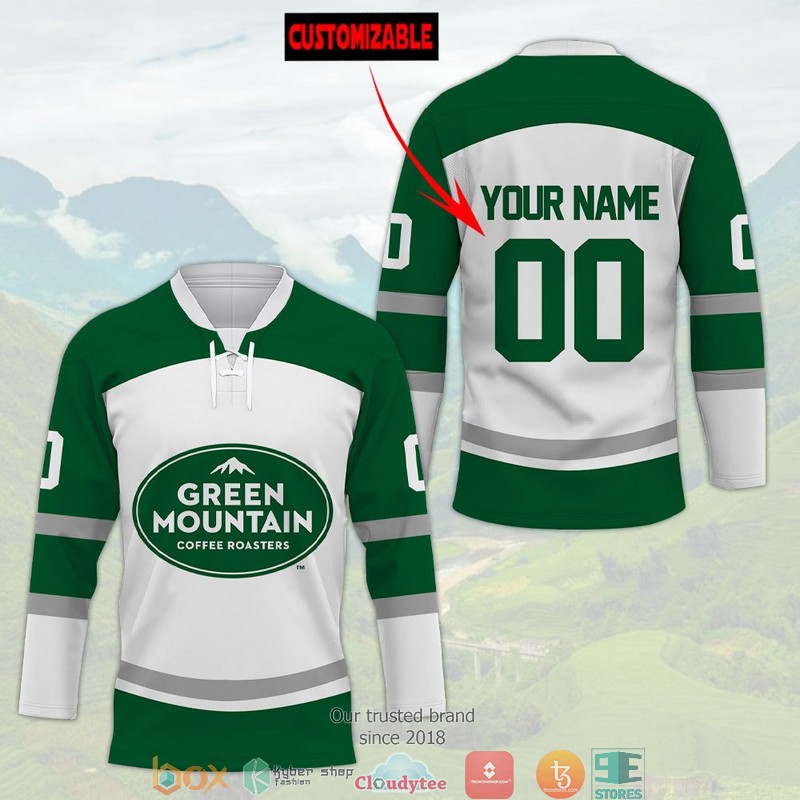 Personalized Green Moutain Coffee Jersey Hockey Shirt