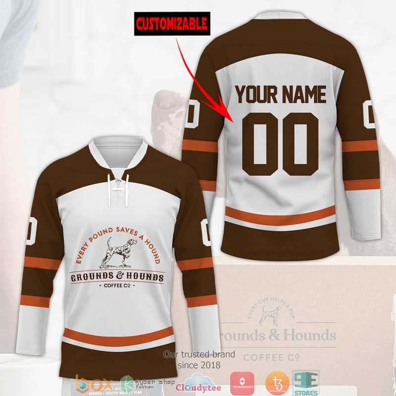 Personalized Grounds Hounds Coffee Co Jersey Hockey Shirt