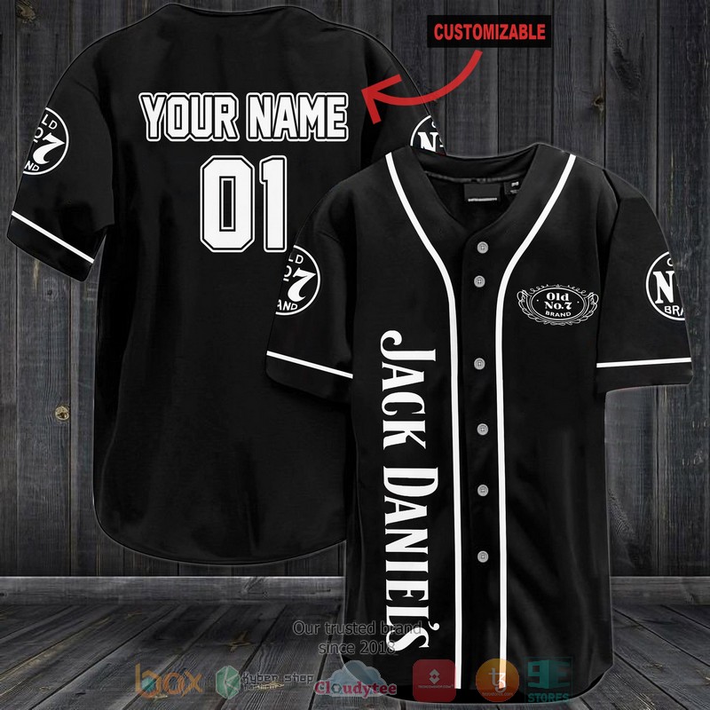Personalized Jack Daniels custom black Baseball Jersey