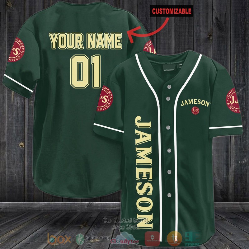 Personalized Jamson custom dark green Baseball Jersey